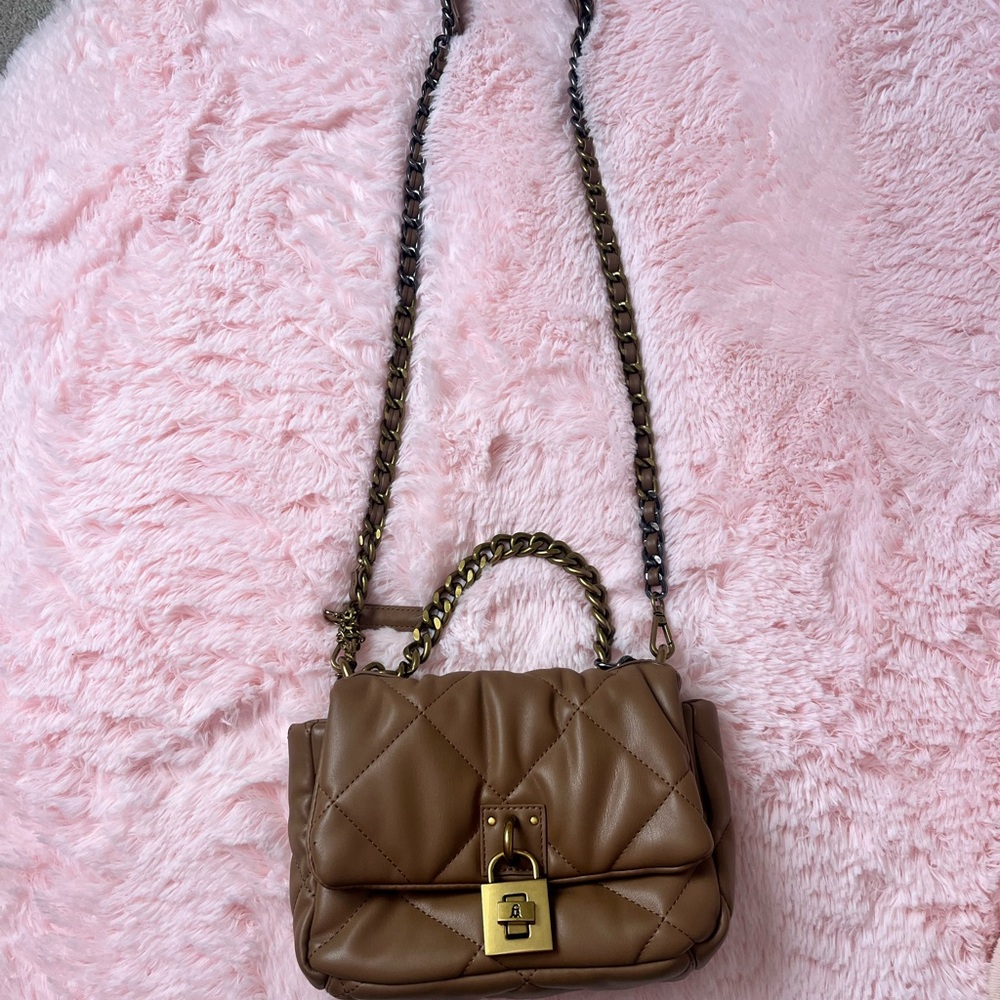 Brown Quilted Chain Steve Madden Shoulder Bag